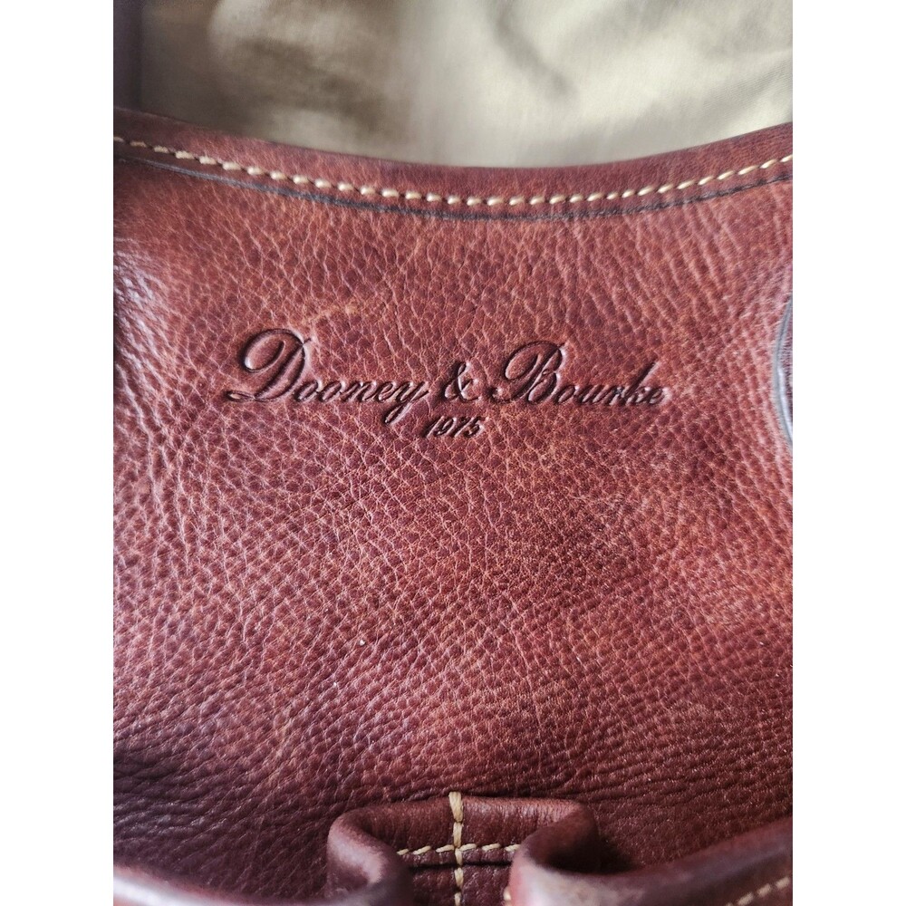 Dooney & Bourke Florentine Vacchetta Leather Double Pocket Satchel Brown - Picture 2 of 16
